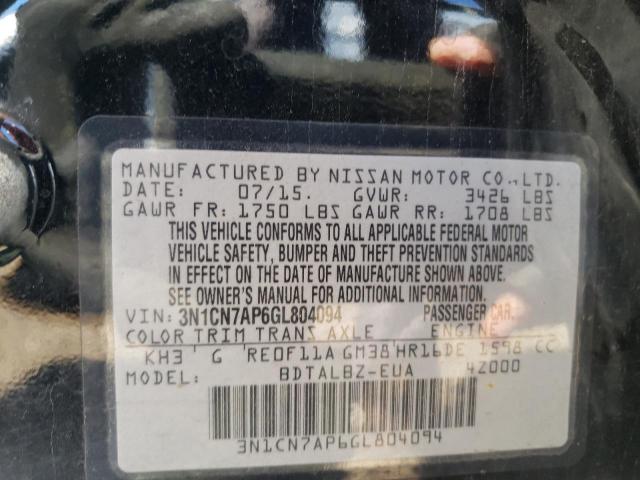 Photo 11 VIN: 3N1CN7AP6GL804094 - NISSAN VERSA S 