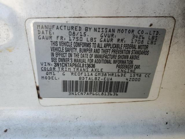 Photo 12 VIN: 3N1CN7AP6GL813636 - NISSAN VERSA S 