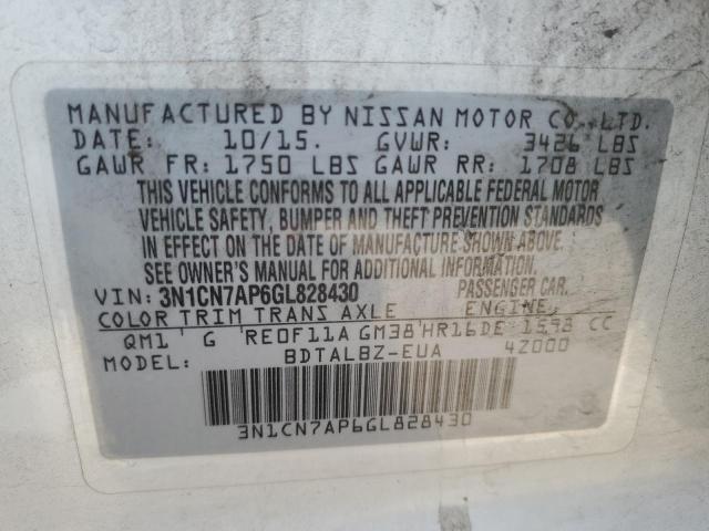 Photo 11 VIN: 3N1CN7AP6GL828430 - NISSAN VERSA NOTE 