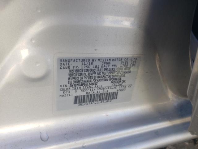 Photo 11 VIN: 3N1CN7AP6GL841842 - NISSAN VERSA S 