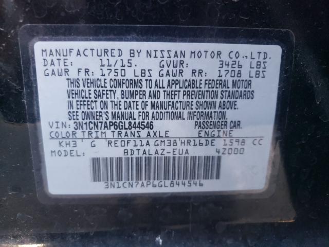 Photo 9 VIN: 3N1CN7AP6GL844546 - NISSAN VERSA 