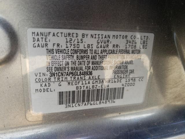 Photo 9 VIN: 3N1CN7AP6GL848936 - NISSAN VERSA S 