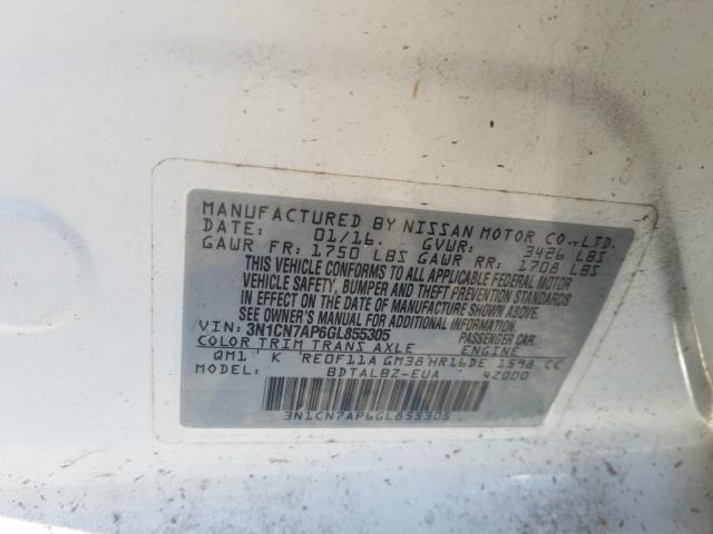 Photo 9 VIN: 3N1CN7AP6GL855305 - NISSAN VERSA S 