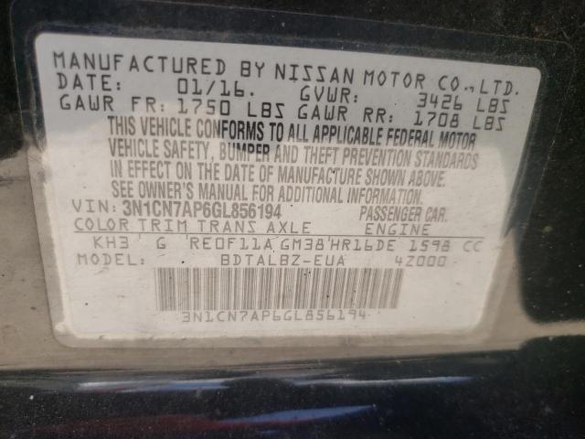 Photo 9 VIN: 3N1CN7AP6GL856194 - NISSAN VERSA S 