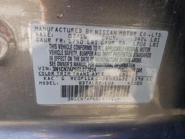 Photo 11 VIN: 3N1CN7AP6GL877014 - NISSAN VERSA 