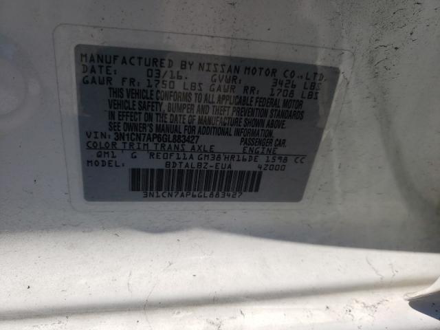 Photo 9 VIN: 3N1CN7AP6GL883427 - NISSAN VERSA S 