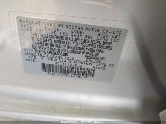 Photo 8 VIN: 3N1CN7AP6GL898395 - NISSAN VERSA 