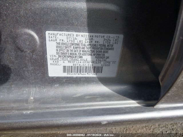 Photo 8 VIN: 3N1CN7AP6GL917365 - NISSAN VERSA 