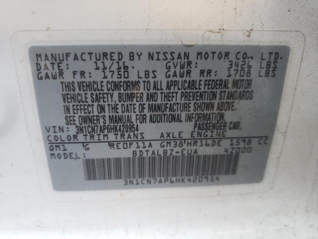 Photo 11 VIN: 3N1CN7AP6HK420954 - NISSAN VERSA S 