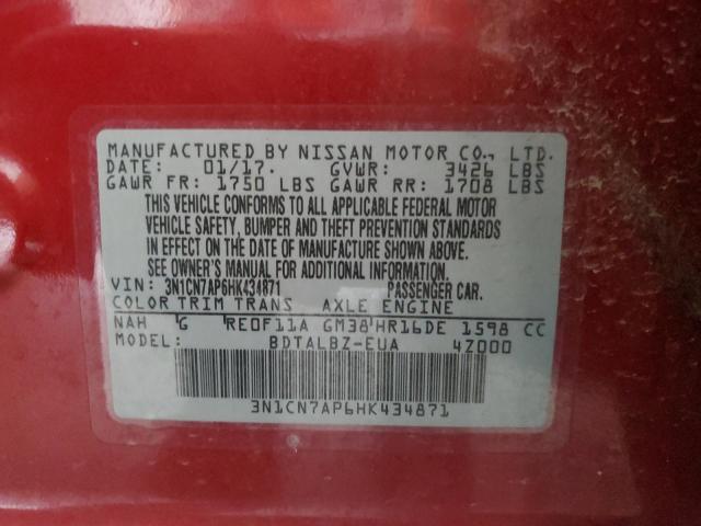 Photo 11 VIN: 3N1CN7AP6HK434871 - NISSAN VERSA 