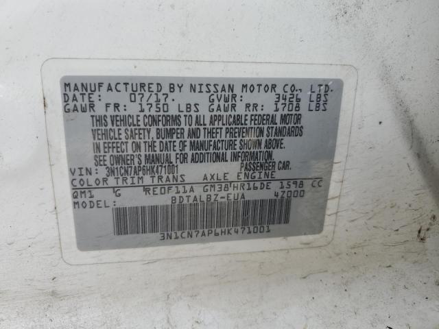 Photo 11 VIN: 3N1CN7AP6HK471001 - NISSAN VERSA 