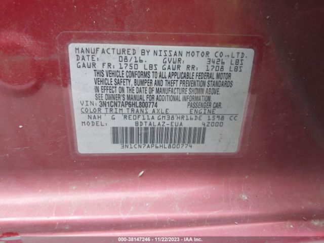 Photo 8 VIN: 3N1CN7AP6HL800774 - NISSAN VERSA 