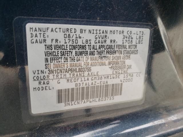 Photo 9 VIN: 3N1CN7AP6HL803755 - NISSAN VERSA S 