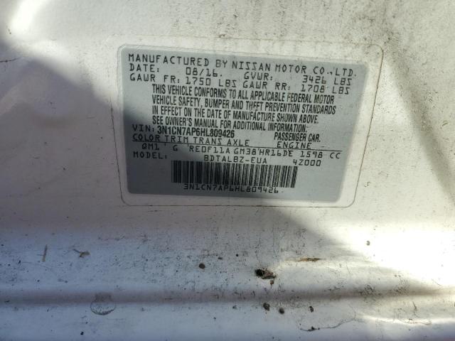 Photo 11 VIN: 3N1CN7AP6HL809426 - NISSAN VERSA 