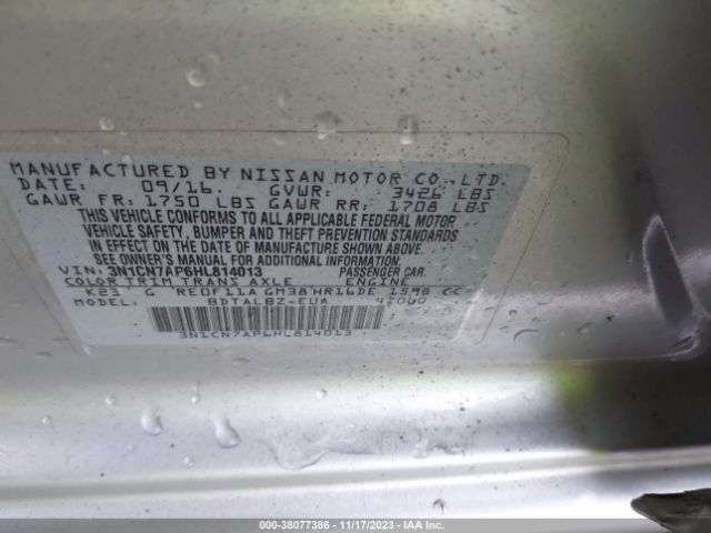 Photo 8 VIN: 3N1CN7AP6HL814013 - NISSAN VERSA 