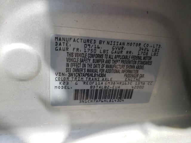 Photo 9 VIN: 3N1CN7AP6HL814304 - NISSAN VERSA S 