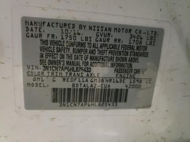 Photo 9 VIN: 3N1CN7AP6HL825433 - NISSAN VERSA S 