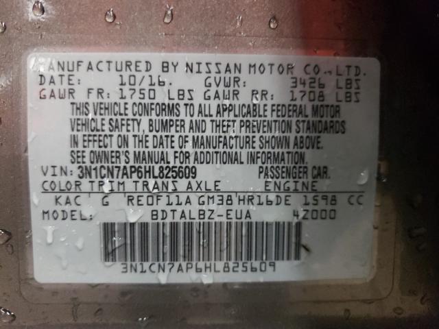 Photo 9 VIN: 3N1CN7AP6HL825609 - NISSAN VERSA S 