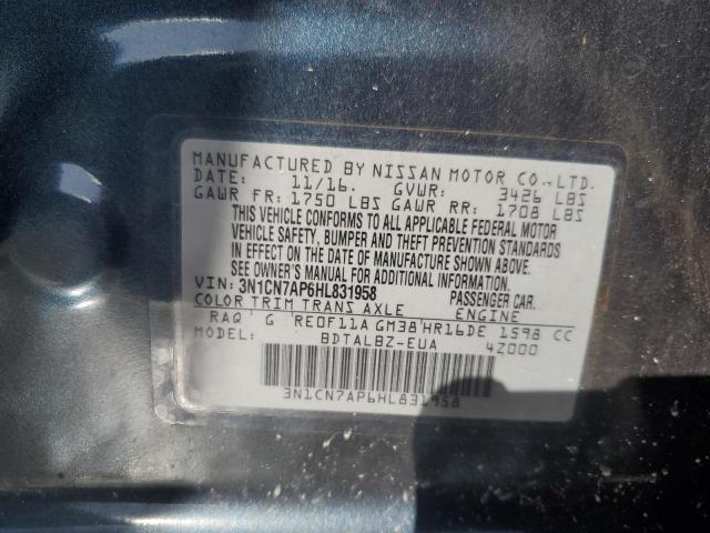 Photo 11 VIN: 3N1CN7AP6HL831958 - NISSAN VERSA 