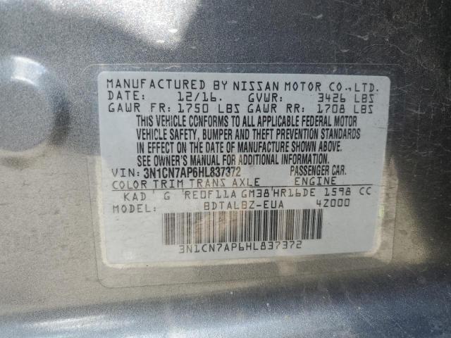 Photo 11 VIN: 3N1CN7AP6HL837372 - NISSAN VERSA 