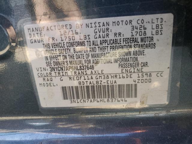 Photo 11 VIN: 3N1CN7AP6HL837646 - NISSAN VERSA 