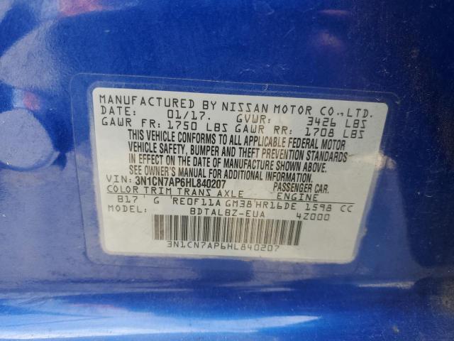 Photo 11 VIN: 3N1CN7AP6HL840207 - NISSAN VERSA S 