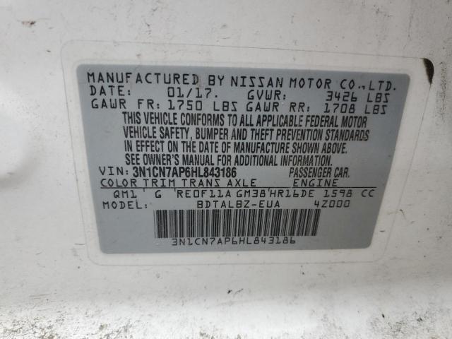 Photo 12 VIN: 3N1CN7AP6HL843186 - NISSAN VERSA S 