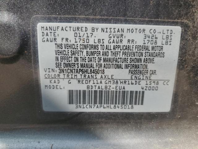 Photo 11 VIN: 3N1CN7AP6HL845018 - NISSAN VERSA S 