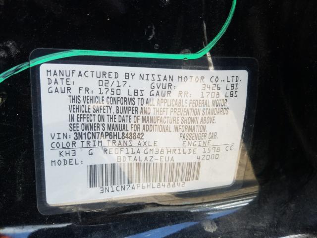 Photo 9 VIN: 3N1CN7AP6HL848842 - NISSAN VERSA S 