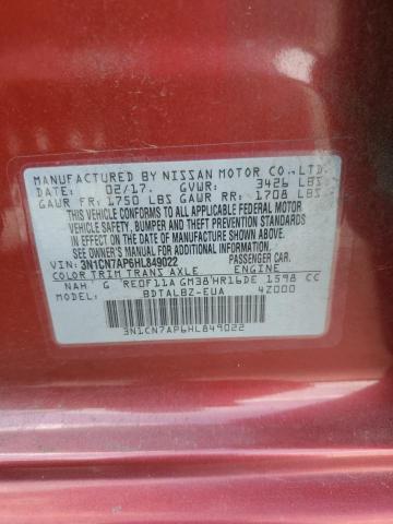 Photo 12 VIN: 3N1CN7AP6HL849022 - NISSAN VERSA S 