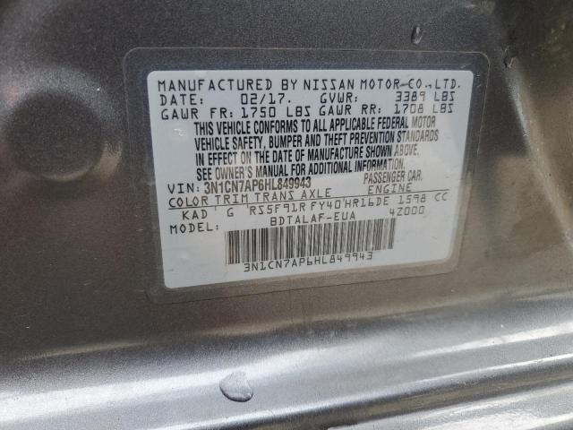 Photo 11 VIN: 3N1CN7AP6HL849943 - NISSAN VERSA S 