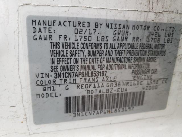 Photo 11 VIN: 3N1CN7AP6HL853197 - NISSAN VERSA 