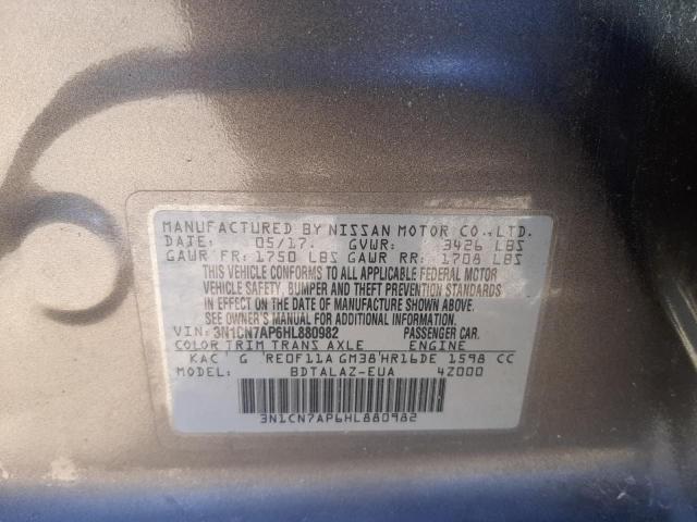 Photo 9 VIN: 3N1CN7AP6HL880982 - NISSAN VERSA SEDAN 