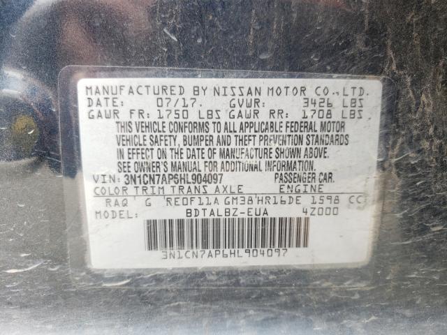 Photo 9 VIN: 3N1CN7AP6HL904097 - NISSAN VERSA S 