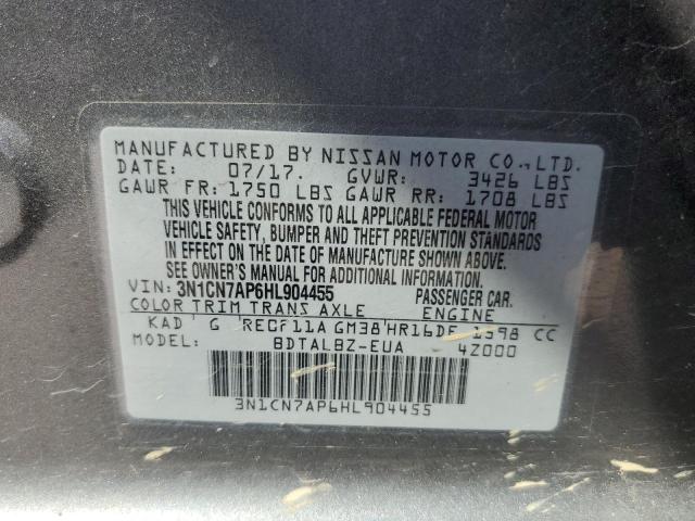 Photo 12 VIN: 3N1CN7AP6HL904455 - NISSAN VERSA S 