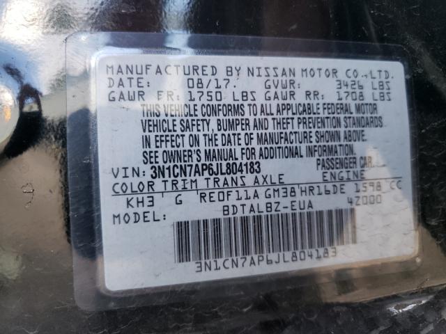 Photo 9 VIN: 3N1CN7AP6JL804183 - NISSAN VERSA S 