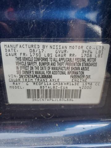 Photo 11 VIN: 3N1CN7AP6JL806886 - NISSAN VERSA S 