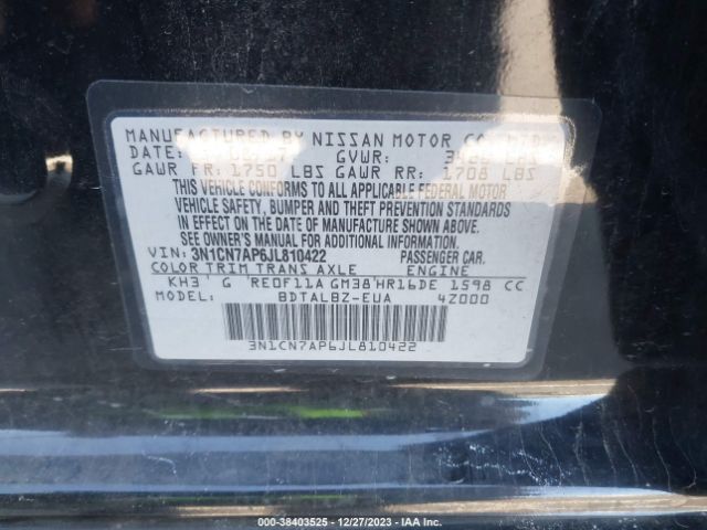 Photo 8 VIN: 3N1CN7AP6JL810422 - NISSAN VERSA 