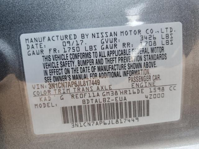 Photo 12 VIN: 3N1CN7AP6JL817449 - NISSAN VERSA S 