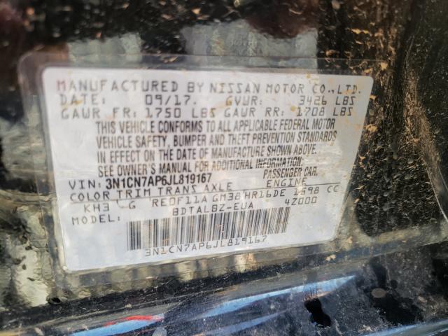 Photo 9 VIN: 3N1CN7AP6JL819167 - NISSAN VERSA S 