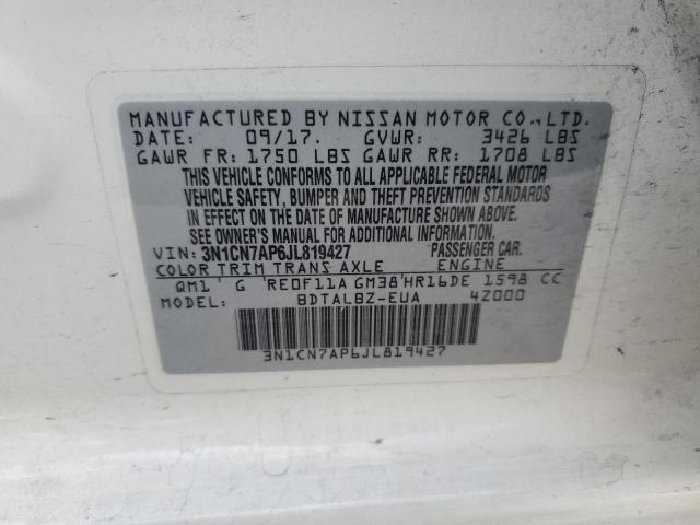 Photo 9 VIN: 3N1CN7AP6JL819427 - NISSAN VERSA S 