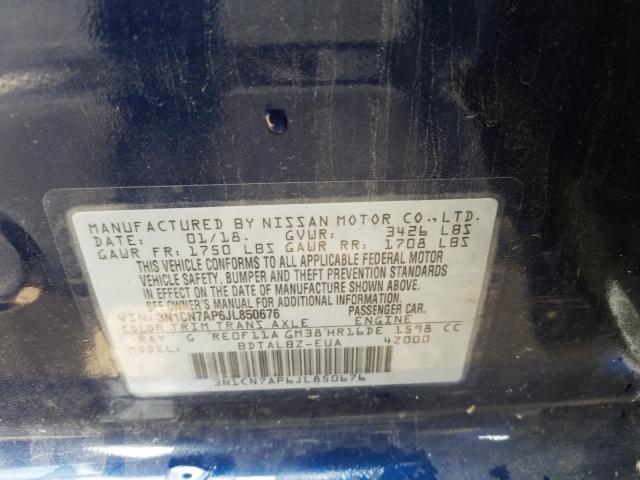 Photo 9 VIN: 3N1CN7AP6JL850676 - NISSAN VERSA S 