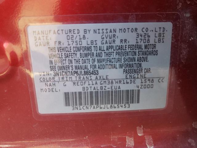 Photo 11 VIN: 3N1CN7AP6JL865453 - NISSAN VERSA 