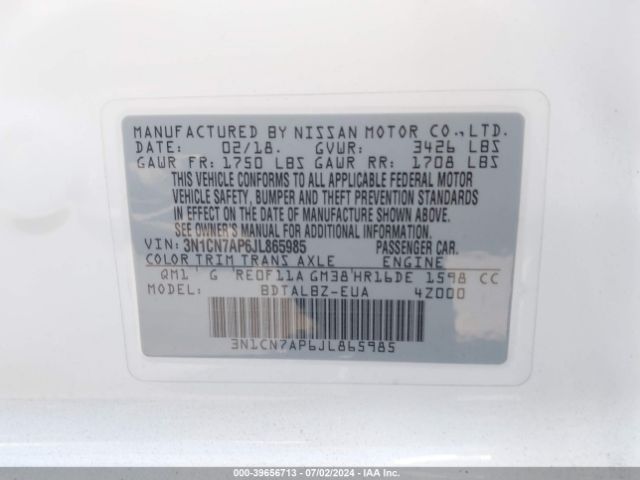 Photo 8 VIN: 3N1CN7AP6JL865985 - NISSAN VERSA 