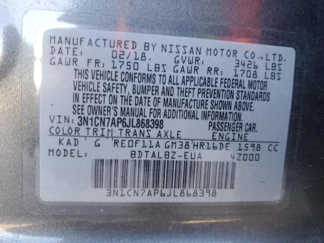 Photo 12 VIN: 3N1CN7AP6JL868398 - NISSAN VERSA S 