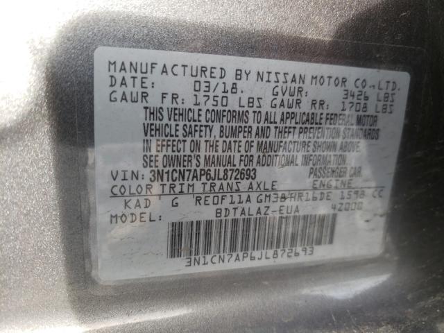 Photo 9 VIN: 3N1CN7AP6JL872693 - NISSAN VERSA S 