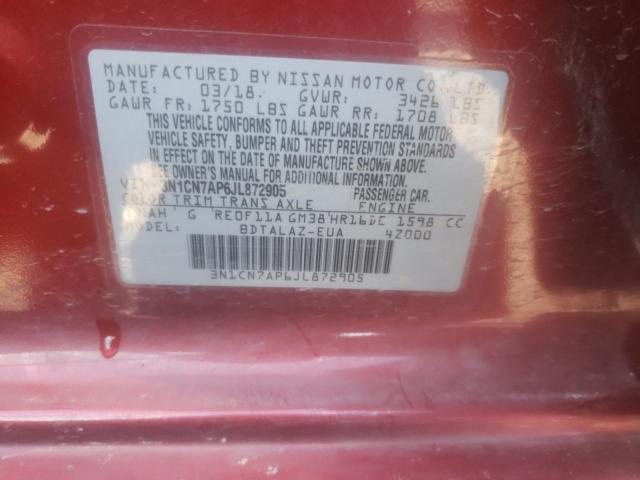 Photo 9 VIN: 3N1CN7AP6JL872905 - NISSAN VERSA 