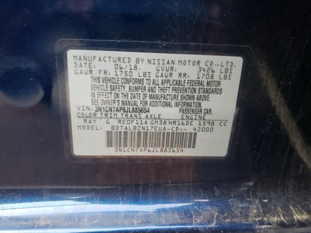 Photo 9 VIN: 3N1CN7AP6JL885654 - NISSAN VERSA S 