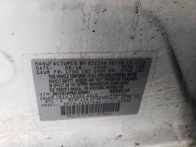 Photo 11 VIN: 3N1CN7AP6KL809661 - NISSAN VERSA S 