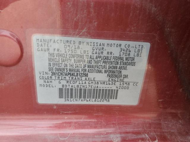 Photo 12 VIN: 3N1CN7AP6KL812298 - NISSAN VERSA S 